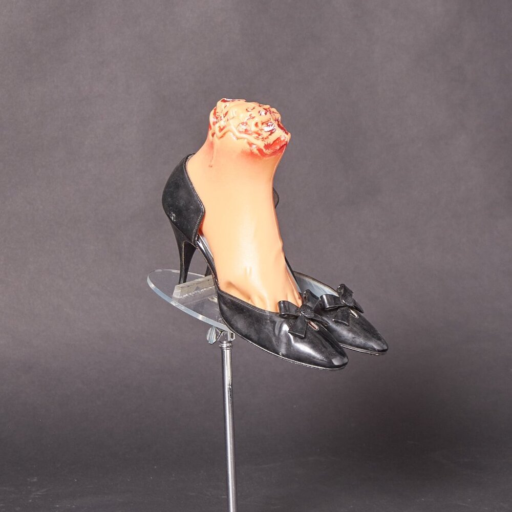 1960s Joseph Larose Black Patent Leather Bow Pumps